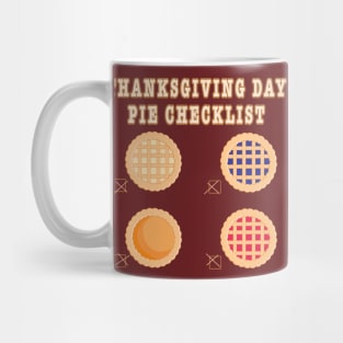 Thanksgiving Day Pie Checklist Mug